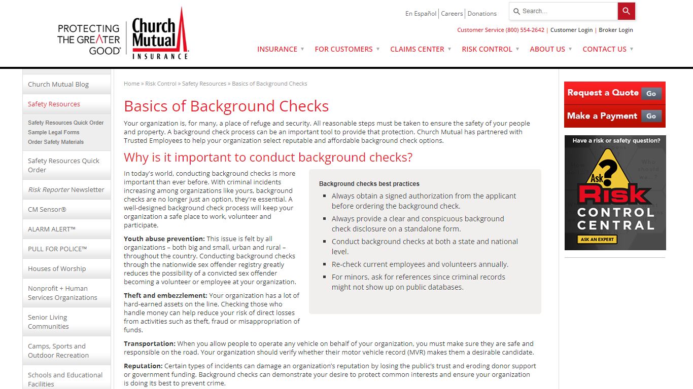 Basics of Background Checks - Church Mutual Insurance